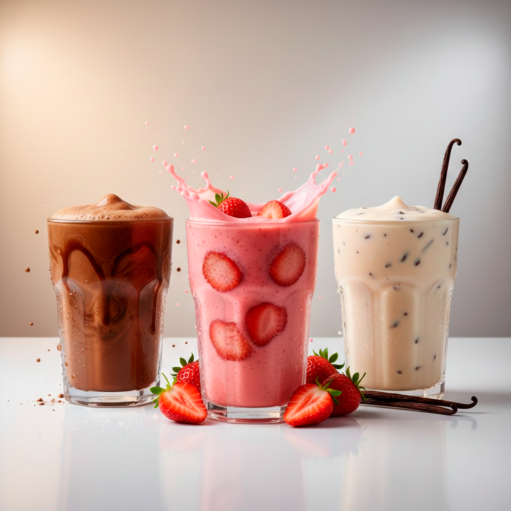 3 copos com shake de whey nutrilatina 